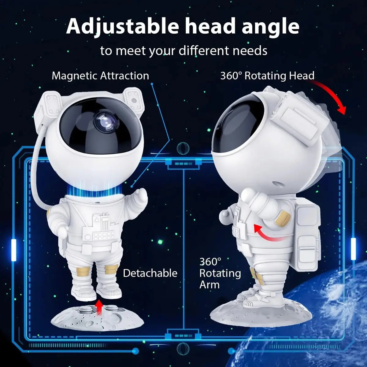 Proyector Astronauta Galaxia - Convierte el Techo en una Galaxia y Duerme a tu Bebé en Minutos