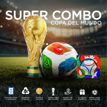 COMBO MUNDIALISTA - Balón + Trofeo Alcancía