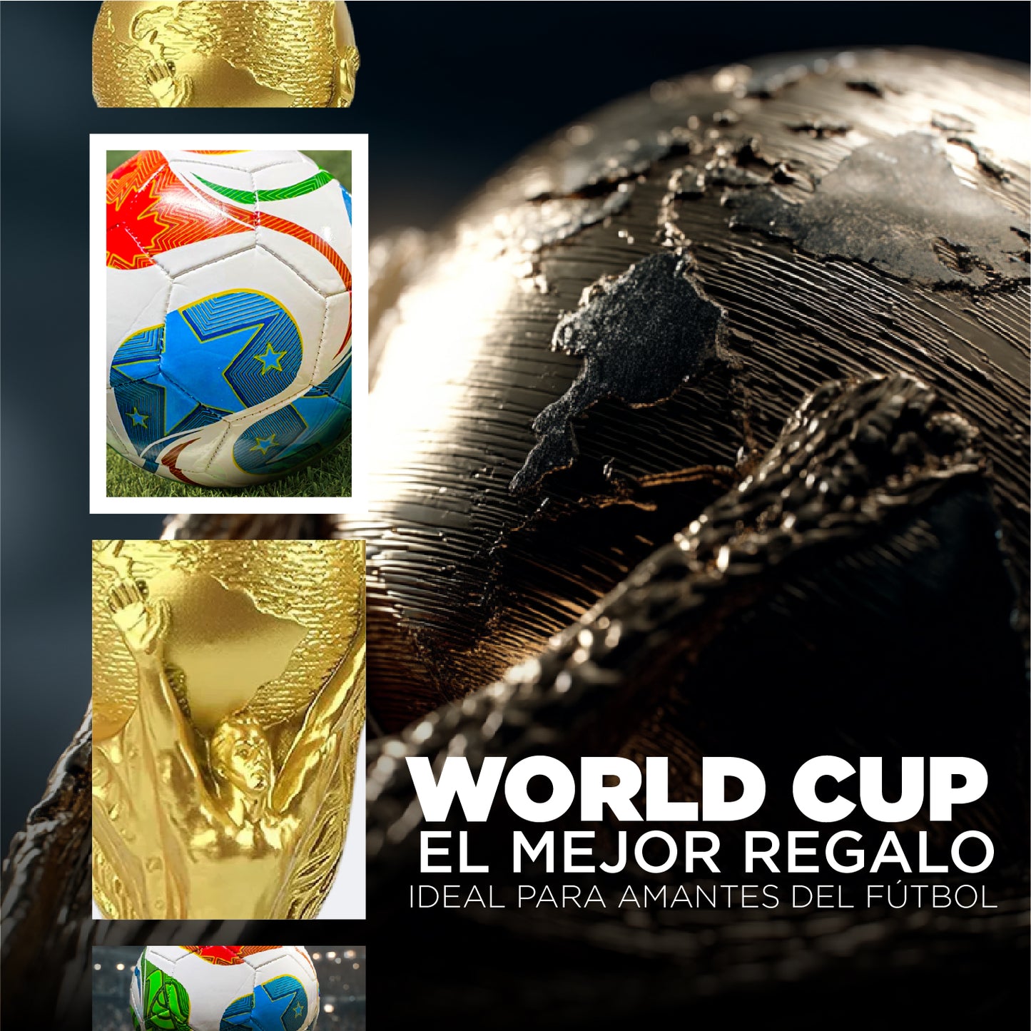 COMBO MUNDIALISTA - Balón + Trofeo Alcancía