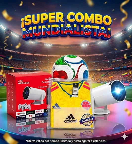 Kit Mundialista 2026 · Proyector + Camiseta + Balón