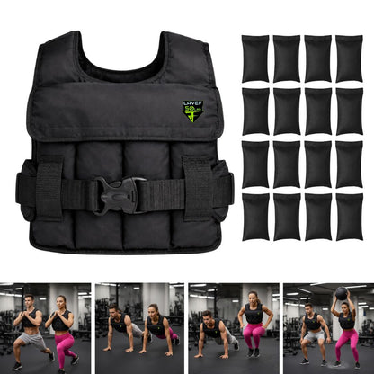 Chaleco de Peso Graduable 50 Lbs para Gym, CrossFit y Entrenamiento Funcional