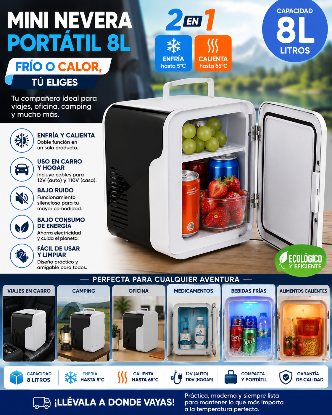 ❄️🔥 Mini Nevera Portátil 8L CoolBox™ – Frío y Calor Donde Quieras 🚗🏕️
