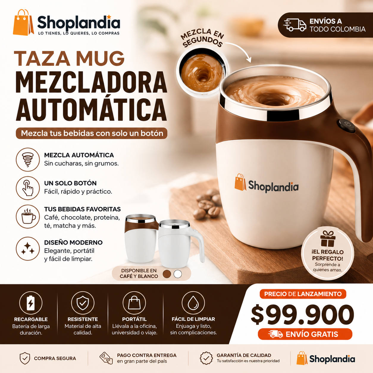 ☕ Taza Mug Mezcladora Automática