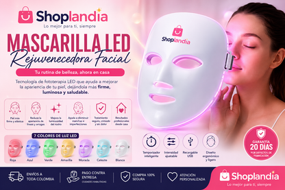 💆‍♀️ Máscara Facial LED Rejuvenecedora