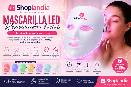 💆‍♀️ Máscara Facial LED Rejuvenecedora