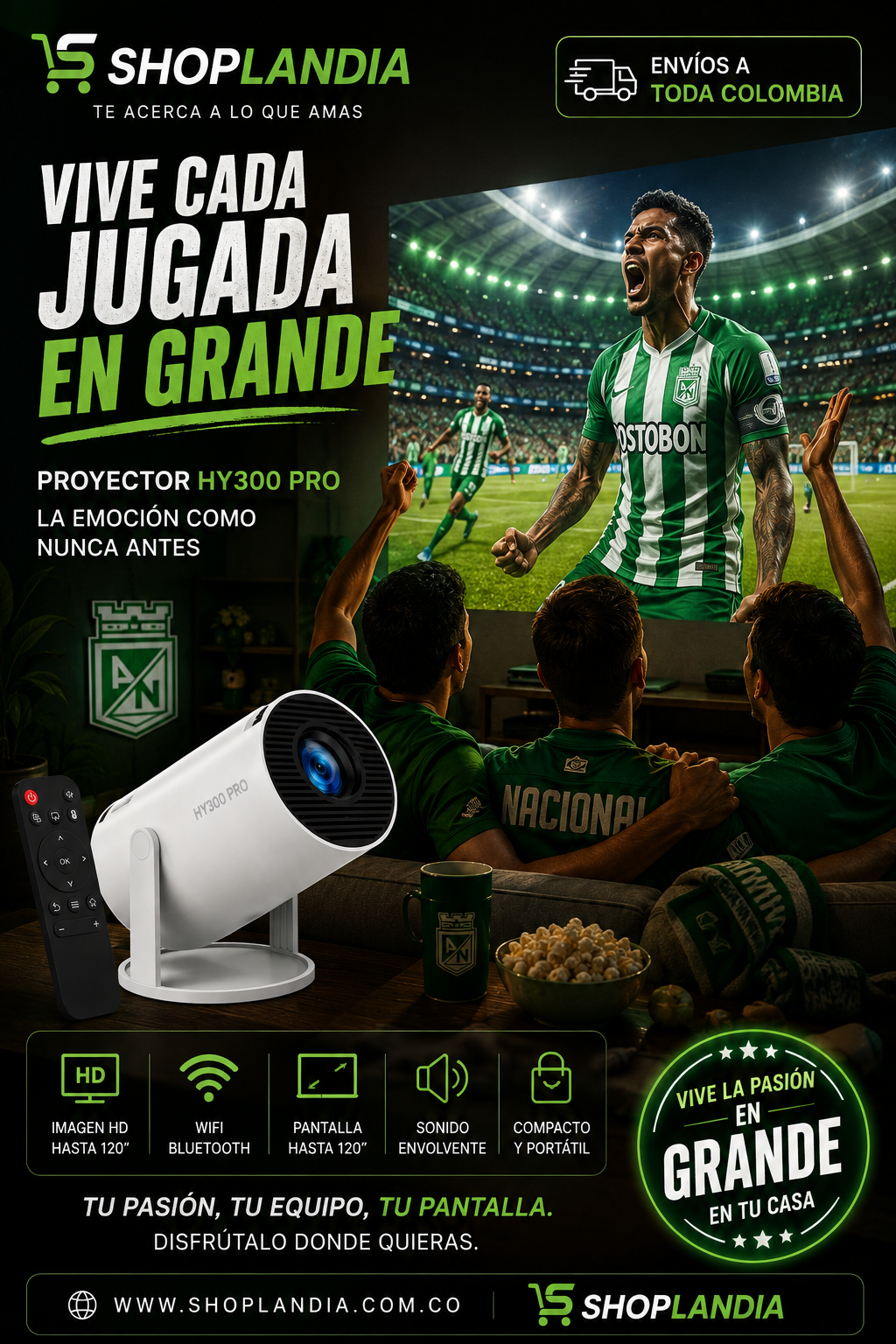 Proyector Smart Android HY300™ — Tu Smart TV Portátil 120" | Mundial 2026