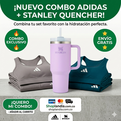 Combo Exclusivo: Conjunto Deportivo Adidas + Termo Stanley 1.18 L