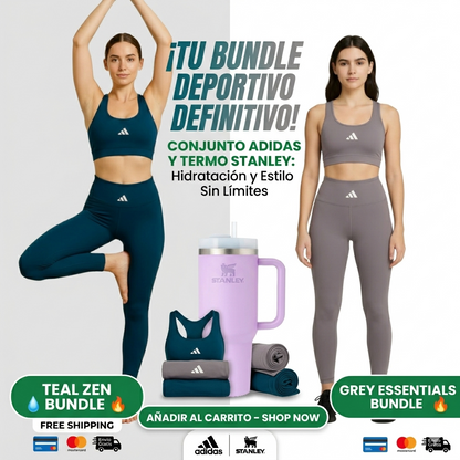 Combo Exclusivo: Conjunto Deportivo Adidas + Termo Stanley 1.18 L