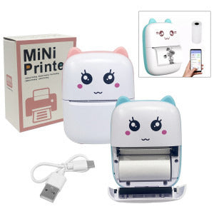 Mini Impresora Inalámbrica Bluetooth Térmica Portátil + 10 Rollos de Papel + Marcadores