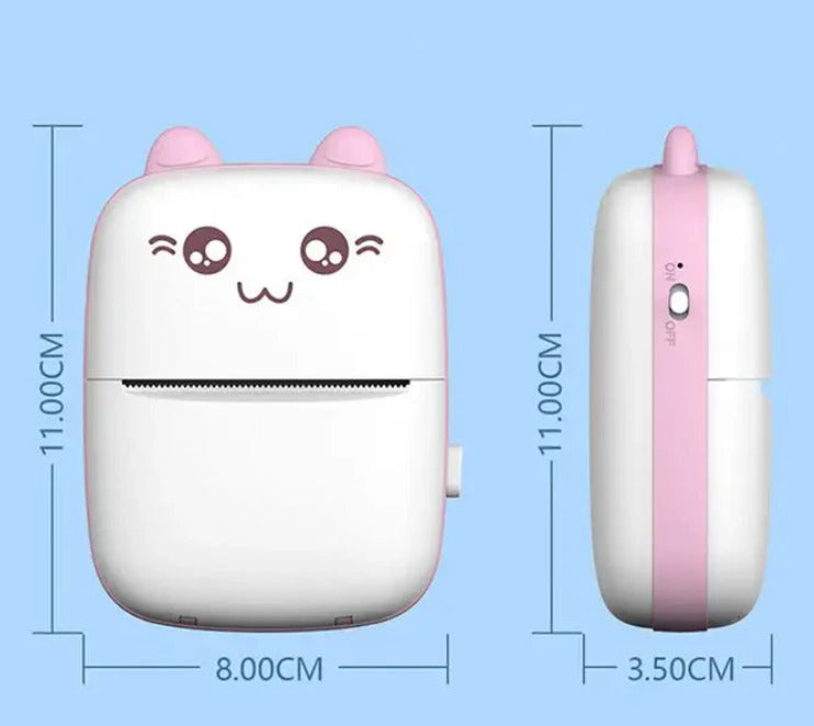 Mini Impresora Inalámbrica Bluetooth Térmica Portátil + 10 Rollos de Papel + Marcadores