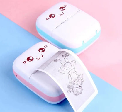 Mini Impresora Inalámbrica Bluetooth Térmica Portátil + 10 Rollos de Papel + Marcadores